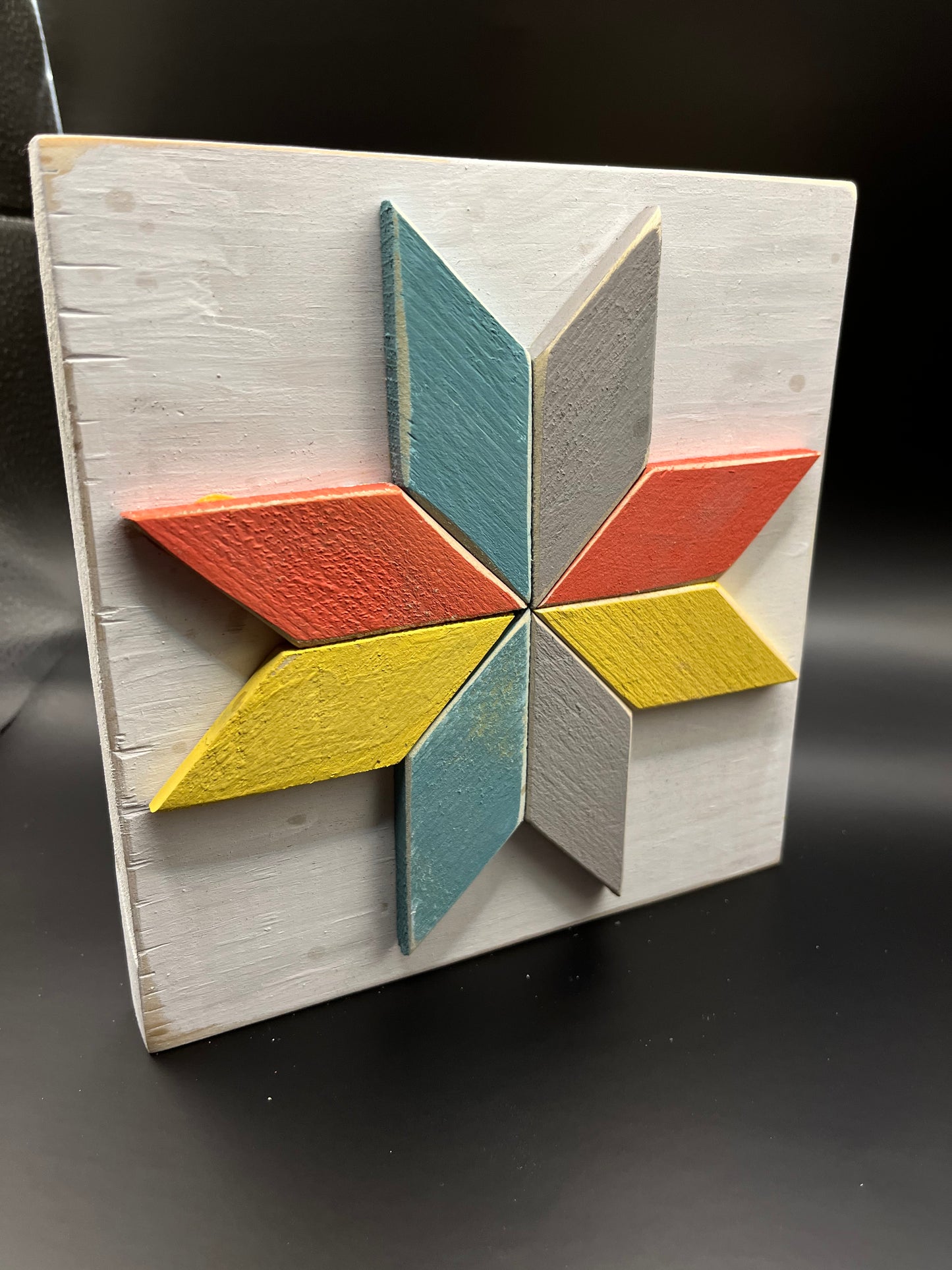 7x7 wood quilt multi colo